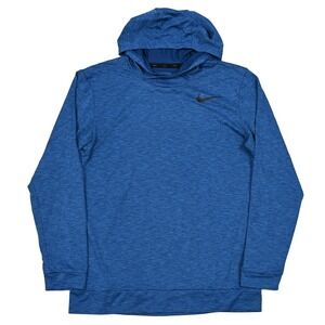 Nike Men's Lightweight Dri Fit Performance Pullover Hoodie Blue Medium Packable